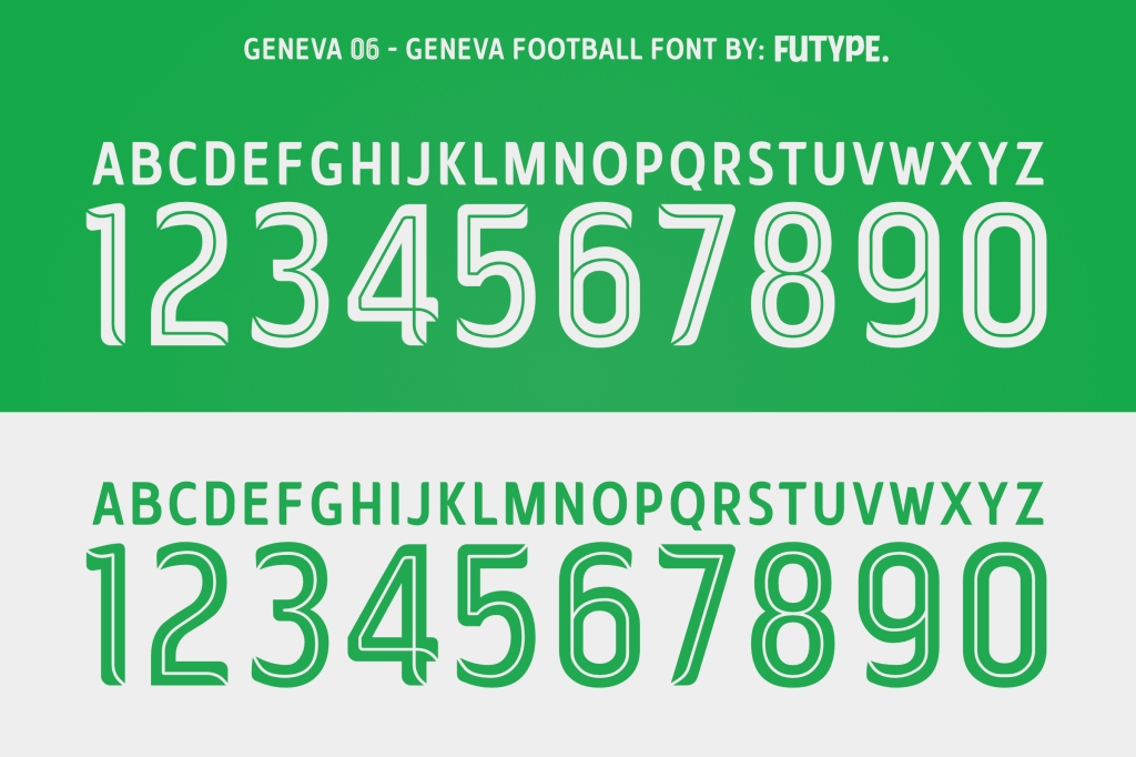 Geneva – Font Jersey dengan 7 Varian Nomor