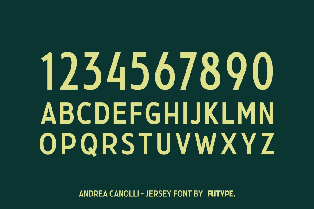 Andrea Canolli – Font Jersey dengan 7 varian nomor (IDR396K)